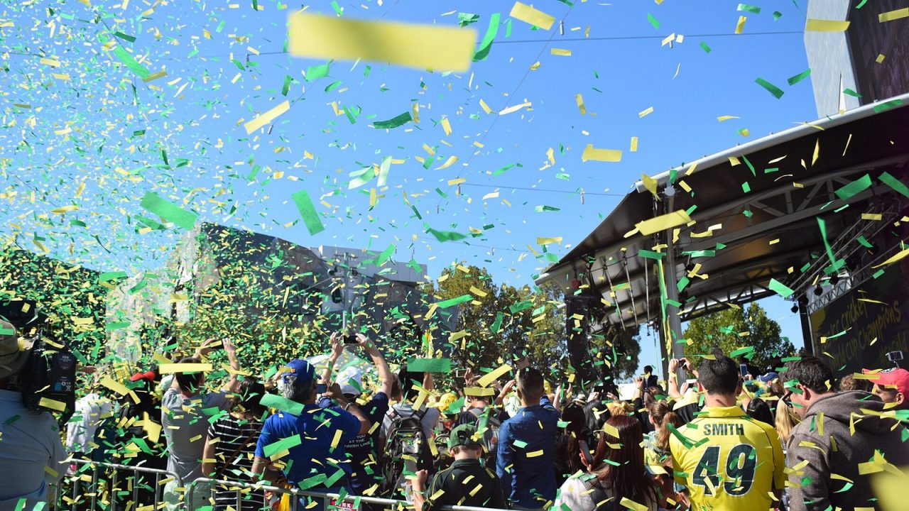 Action from the 2015 Cricket World Cup final