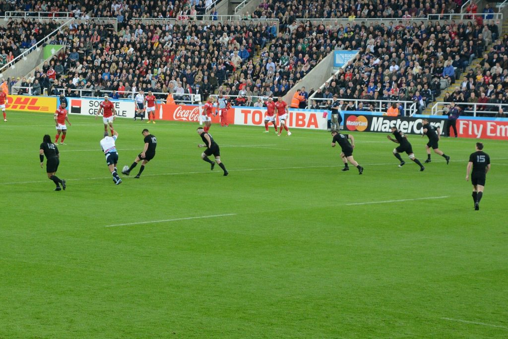 Kick-off of New Zealand against Tonga at the 2015 Rugby World Cup, St James' Park