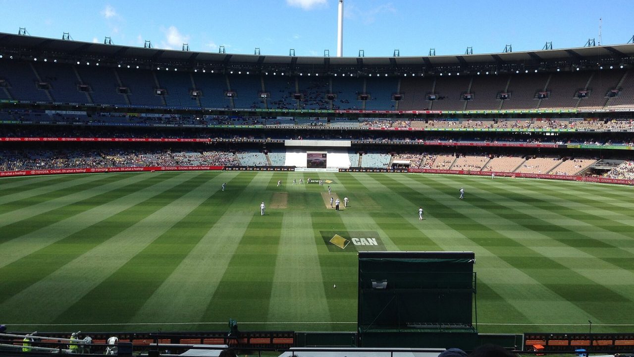 First ball of the 2015 Boxing Day Test between Australia and West Indies at the MCG